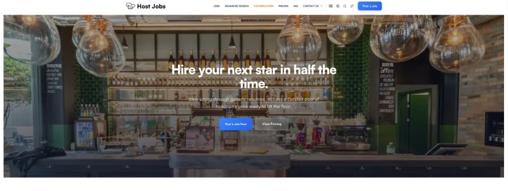 The HostJobs.eu home page